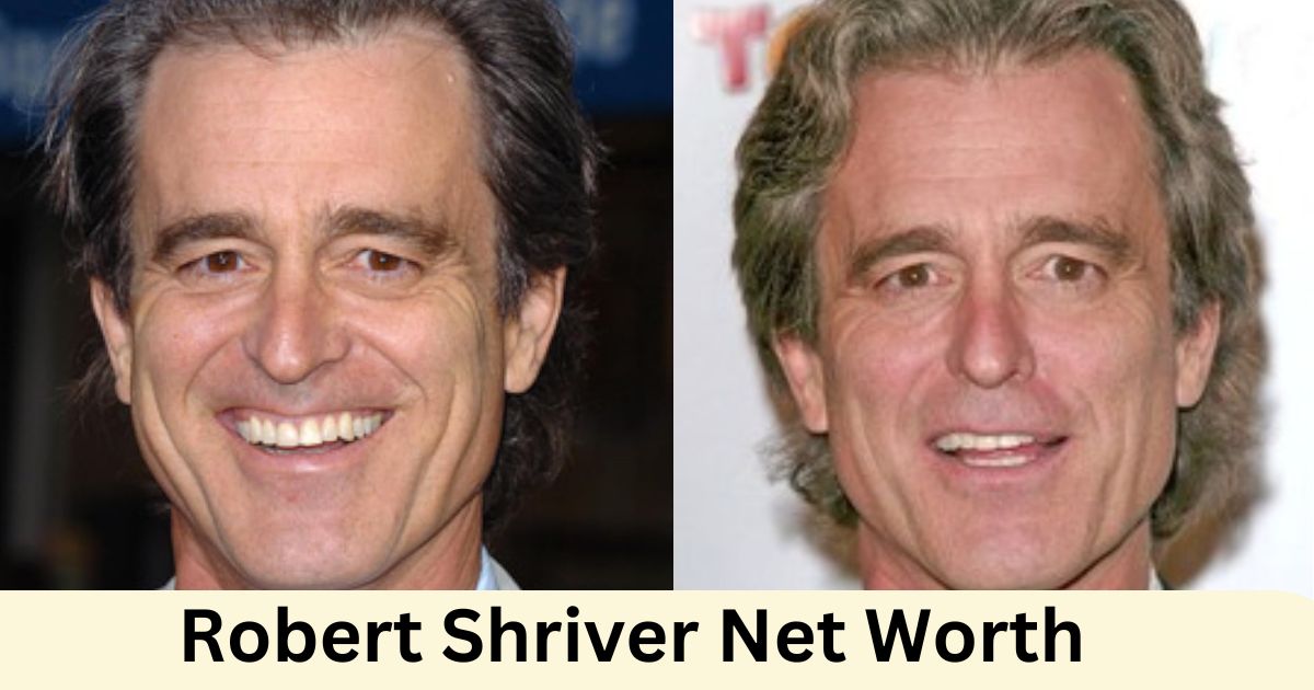 An infographic displaying Robert Shriver's net worth, highlighting key financial milestones and achievements in his career.